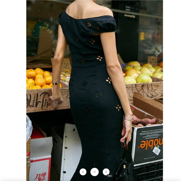 Cotton Keyhole Neckline Midi Dress - Picture 3 of 10